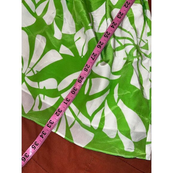 Lilly Pulitzer Green & White Tropical Print Ruffle Dress Women Size 0 - Picture 7 of 10